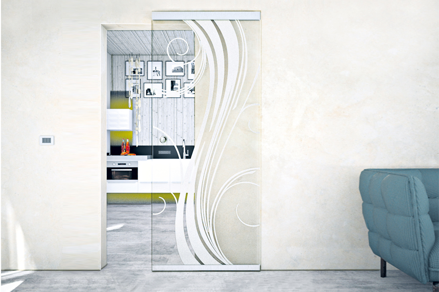 Porta scorrevole con binario invisibile modello DELUX - G-Living